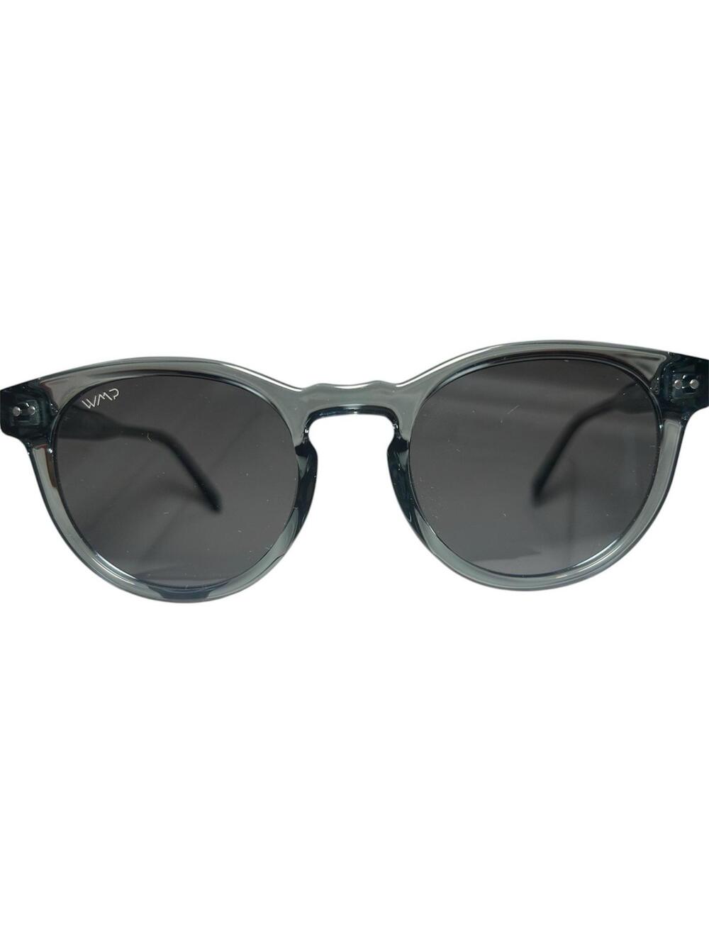 WMP Tate Crystal Blue Frame Sunglasses W 50-22-148 Black Lens - Good Condition!